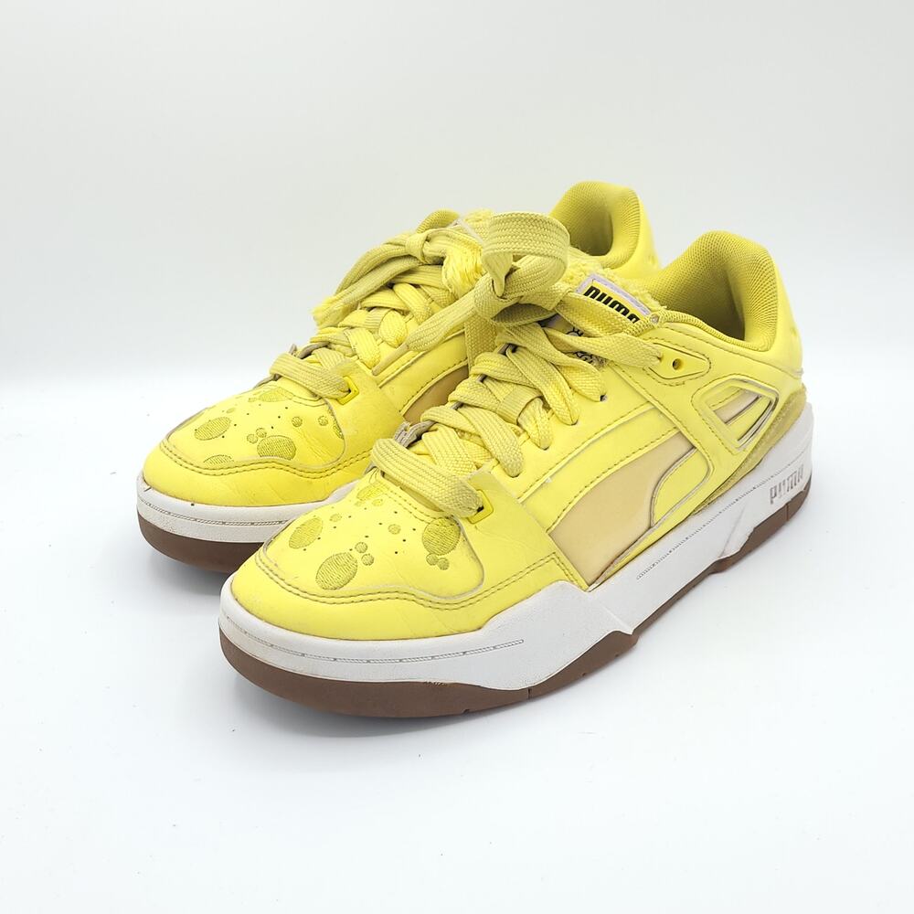 Puma Kids Yellow Sneakers with Brown Soles